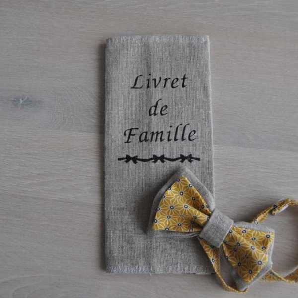 protge livret de famille  personnaliser et un nud papillon (adulte, enfant...) 